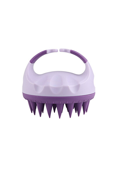 Choice فرشاة تدليك فروة الرأس بالشامبو البنفسجي، مصنوعة من السيليكون الناعم ا...