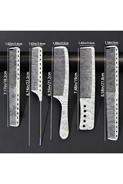 Choice 5pcs 5pcs Sea Wave Outline Comb Set: Professional Styling Comb Portabl...