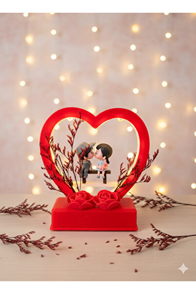 BBLCollection Romantik Işıklı Müzikli Kalp Masaüstü Gece Lambası Sevgiliye He...