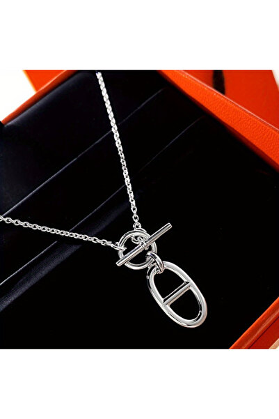 Choice قلادة N050-1 بتصميم بسيط على شكل زر بيضاوي، مثالية لحفلات الأعياد وحفل...