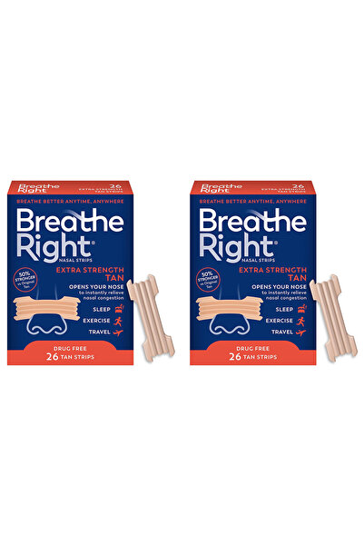 Choice1 عبوتان من شرائط بريث رايت الأنفية فائقة القوة بلون بني فاتح، حلٌّ خال...