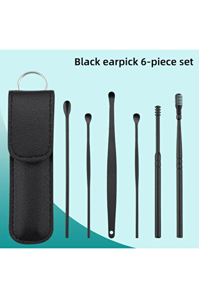 Choice5 A0217-Black B مجموعة أدوات تنظيف الأذن بالجملة من الفولاذ المقاوم للص...