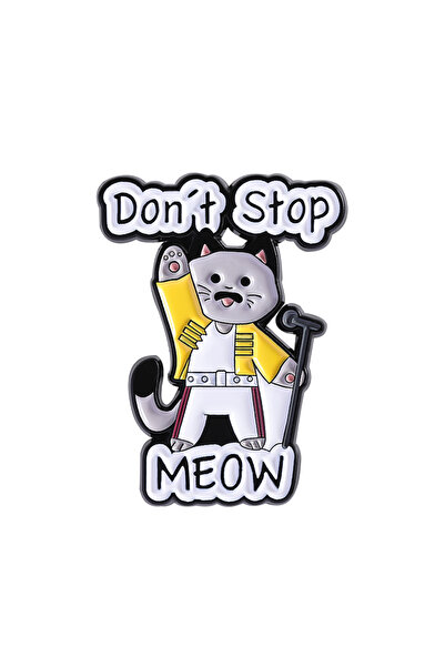 Choice QHXZ4872 Cat Singer Concert Enamel Pins Custom Don't Stop MEOW Brooche...