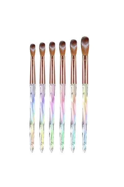 Choice 6pcs set 6pcs 3D Carving Brush Kit Acrylic Nail Brush Set Aurora Multi...
