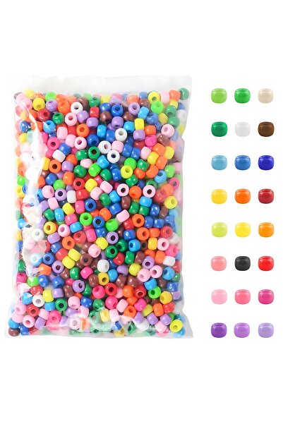 Choice MIX-1000PCS 500pcs Pony Candy Colorful Plastic Beads For Jewelry Makin...