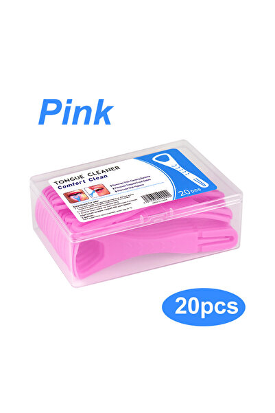 Choice علبة تحتوي على 20 قطعة من مكشطة اللسان الوردية القابلة للطي ذات الوجهي...