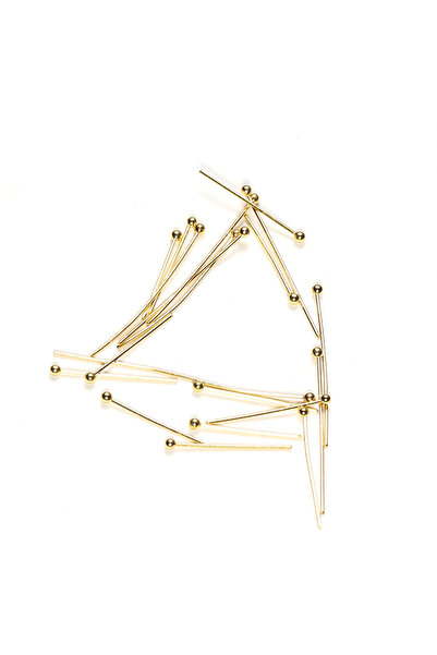 Choice 50 قطعة - 40 مم ذهبي، 50 قطعة - 0.6 مم دبابيس رأس مطلية بالذهب من الفو...