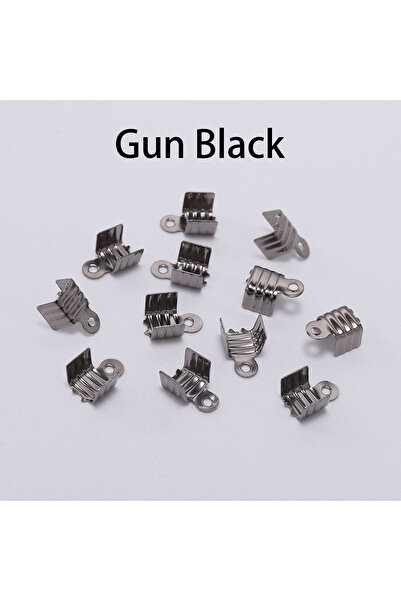 Choice 3 x 6mm Gun Black 200pcs Gold Silve Small Cord End Tip Fold Over Three...