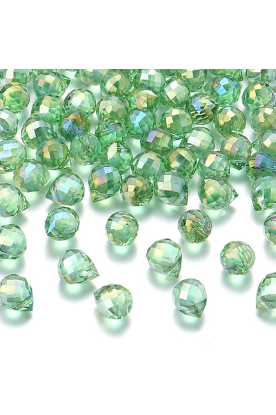 choice2 8X9mm 50pcs green 50pcs 8X9mm Strawberry Shaped Crystal Beads Faceted...