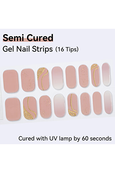 Choice NF240186، 16 طرفًا، ملصقات أظافر جل شبه معالجة، لون نقي، مصباح الأشعة ...