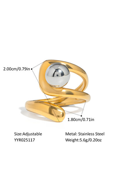 Choice YYR025117 XIANING Fashion Adjustable Stainless Steel Metal Geometric R...