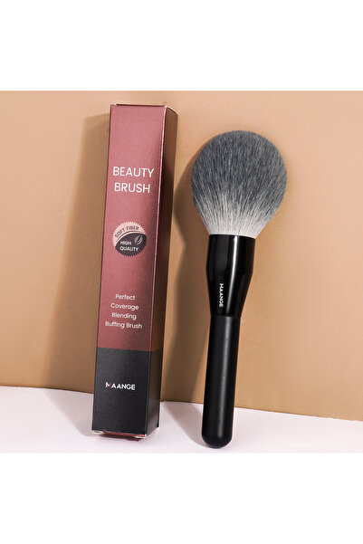 Choice1 فرشاة بودرة احترافية كبيرة وكثيفة وناعمة من مانج، لون أسود، لتوزيع مت...