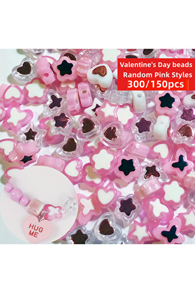 Choice1 150 قطعة من الخرز الأكريليكي الوردي المختلط (300/150 قطعة) بأحجام عشو...