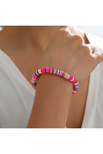 Choice A Boho Handmade Colorful Polymer Clay Bracelets Pure Handmade Bead Bra...