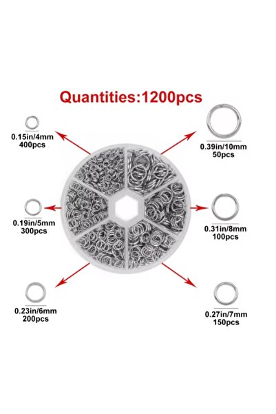 Choice 1set 1 Box O-ring Connector Stainless Steel Open Jump Ring Set For DIY...