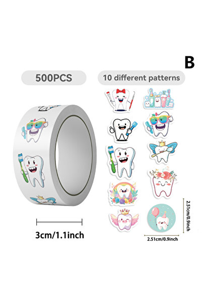 Choice 500 ورقة/لفة ملصقات كرتونية لحماية الأسنان للطلاب، ملصقات جرافيتي لأجه...