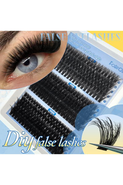 Choice MIX 0.07mm D 15Rows6080100 0.07mm DIY 5D Fluffy Lash Clusters 60D 80D ...