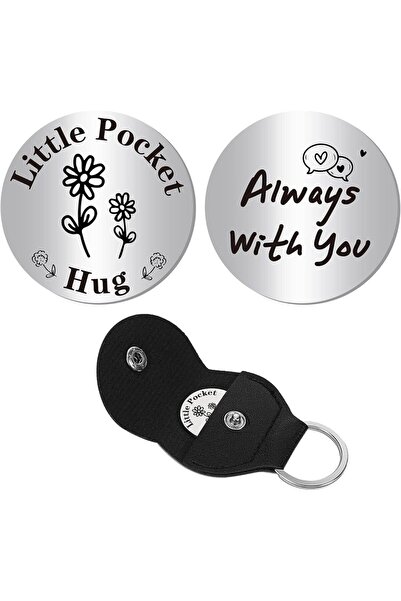 Choice AECH05-14688 Pocket Hug Token Keepsake Stainless Steel Double-Sided Lo...