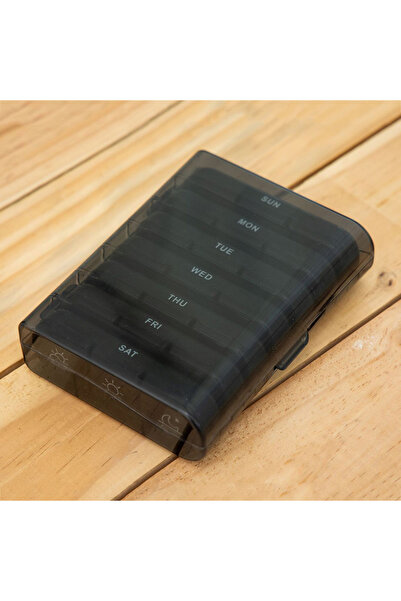 Choice علبة حبوب ملونة سوداء أسبوعية، 21 خانة، منظم أدوية، صندوق تخزين بلاستي...