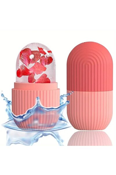 Choice قوالب مكعبات الثلج المصنوعة من السيليكون باللون الوردي، أداة تدليك الو...