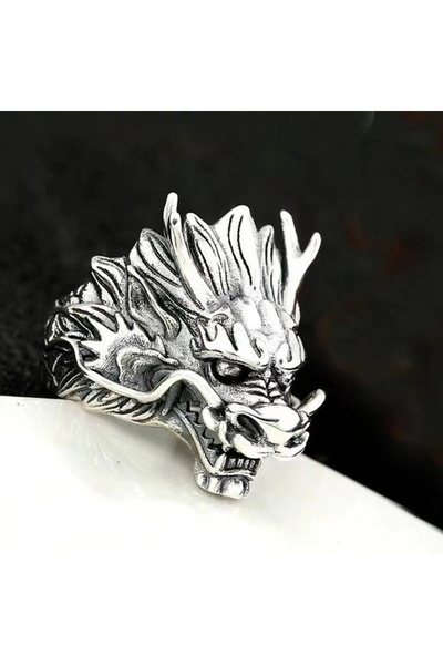 Choice A3 Retro Domineering Ethnic Style Dragon Ring For Men Cool Opening Adj...