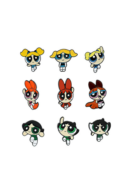 Choice 9 Pcs 9 Pcs The Powerpuff Season Cartoon Brooch Cute Blossom Buttercup...