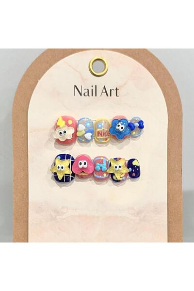 Choice S Handmade Press on Nails Cartoon Resin Star Cloud Decor False Nail Ti...