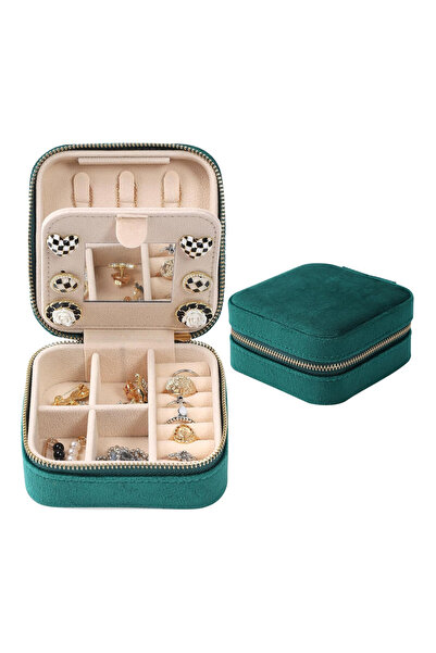 Choice green Velvet Travel Jewelry Box, Mini Travel Jewelry Case, Small Porta...