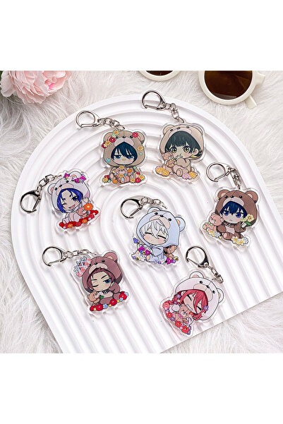 bilibili 5 cm 8 1/7PCS Anime Blue Lock Acrylic Car Keychain Cartoon Bag Charm...