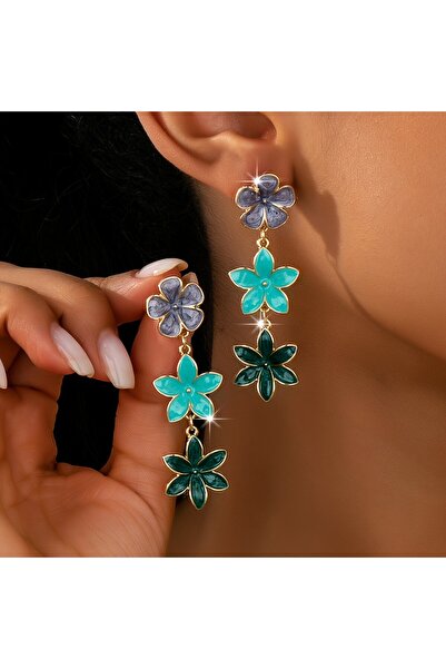 Choice زوج من الزهور متعددة الطبقات من سبيكة معدنية بتصميم أوروبي وأمريكي، بل...