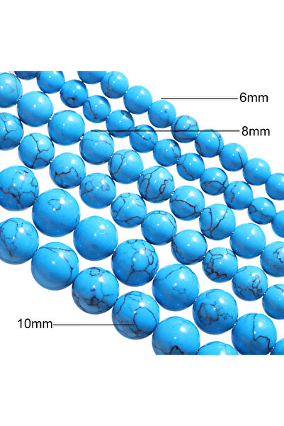 Choice1 8mm approx 47pcs Natural Blue Howlite Turquoises Stone Round Loose Be...