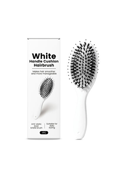 Choice B Cushion Hair Brush for Women White Boar Bristle Brush Detangling Bru...