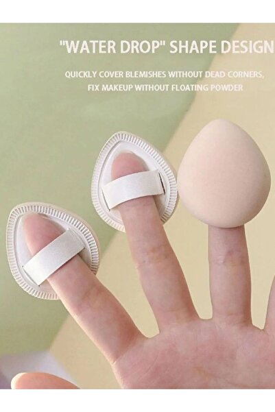 Choice 3PCS 3 pieces of teardrop-shaped finger powder puffs concealer tools l...