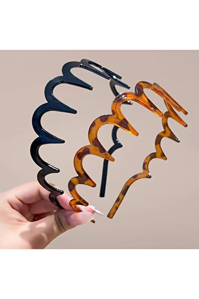 Choice black 2 PCS Non-Slip Teeth Comb Headband Plastic Braided Thin Hair Ban...