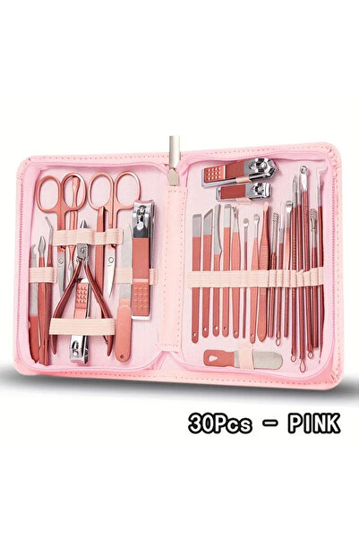 Choice Pink 30 pieces Nail Clipper Set Cherry Blossom Powder 30-piece Nail Cl...