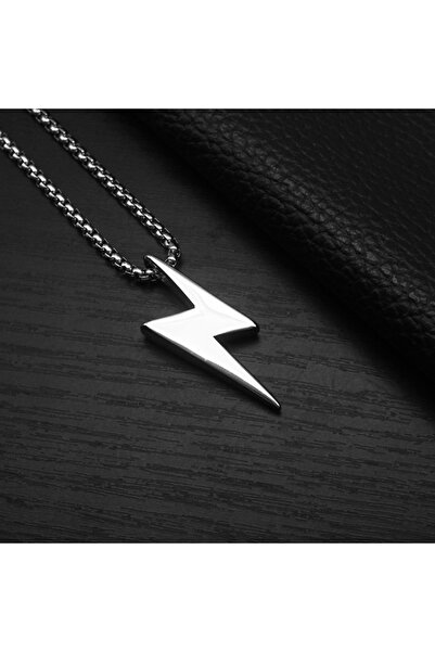 Choice 60CM Silvery 1PC Fashion Simple Stainless Steel Geometic Lightning Nec...