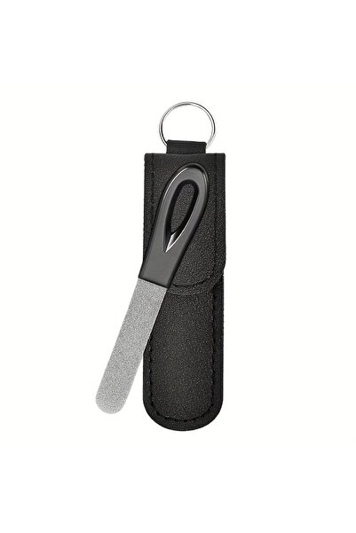 Choice Black 1 PC Metal Nail File with Case,Keychain Nail Files for Natural N...