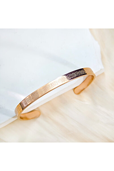 Choice سوار من الفولاذ المقاوم للصدأ مطلي بالذهب الوردي، مقاس 50-52 مم، عليه ...