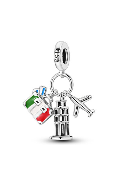 Choice15 KTC1251 Travel Charms 925 Silver Eiffel Tower Landmark Building Orig...