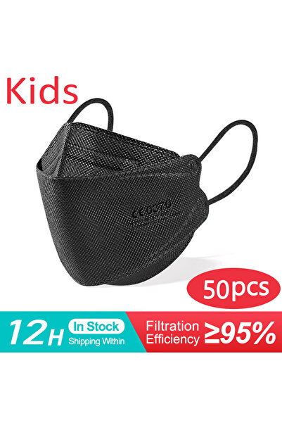 Choice Kid-50PCS Black mascarillas fpp2 niños CE FFP2 face Masks Children KN9...