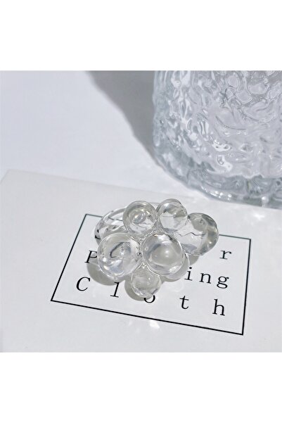 Choice4 خواتم جديدة ملونة وشفافة من راتنج أكريليك على شكل زهور، بتصميم هندسي ...