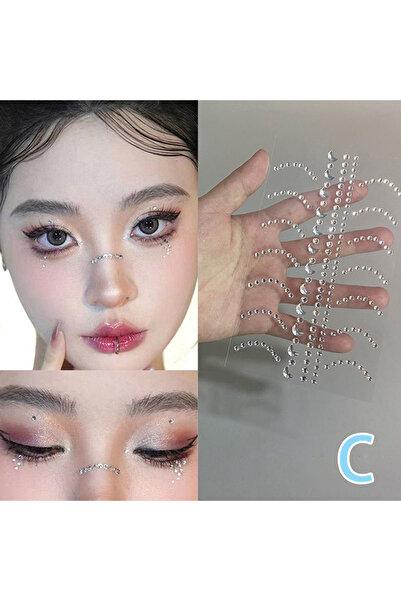 Choice ملصقات مكياج مؤقتة ذاتية اللصق للعيون والوجه، مزينة بالماس والمجوهرات،...