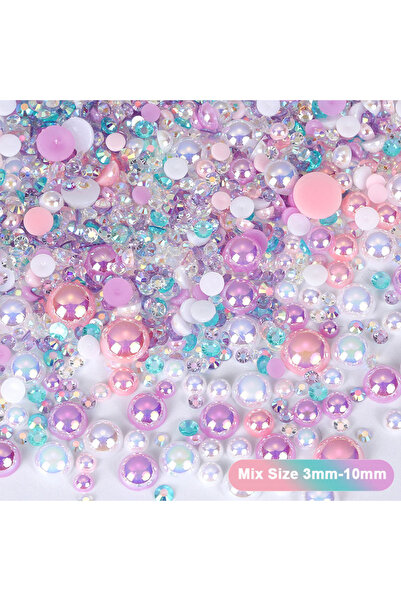 NAILFYOU One Bag One Bag Japanese Mixed Kawaii Half Round Pearl Resin Nail Ar...