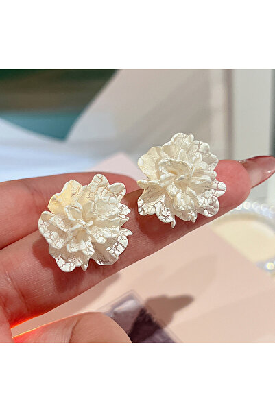 Choice 1 New Big White Flowers Stud Earrings for Women Personality Fashion Un...