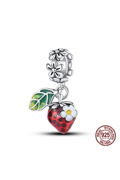 Choice Strawberry Charms 925 Sterling Silver Strawberry Pendants Charms Fit O...