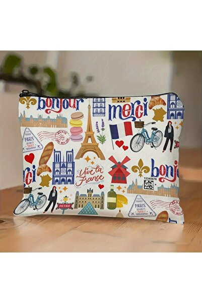 Choice Ivory A Paris makeup bag- multifunctional zipper pouch, jewelry storag...