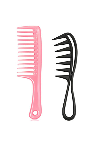 Choice مجموعة أمشاط احترافية من قطعتين، مشط كبير الأسنان لتجعيد الشعر، أداة ت...