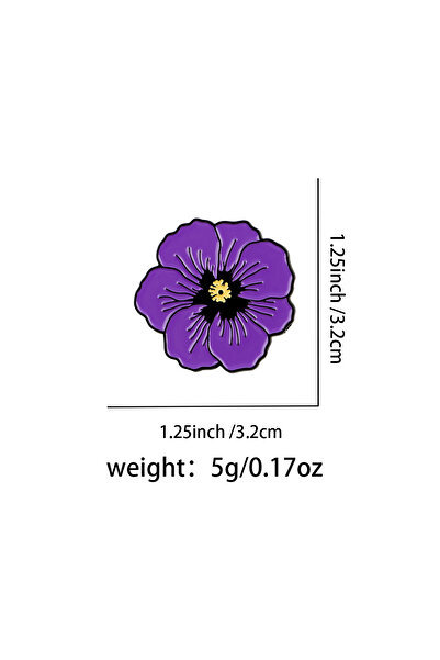 Choice 1 دبوس بروش مطلي بالمينا على شكل زهرة الخشخاش الأرجوانية للنساء، دبوس ...