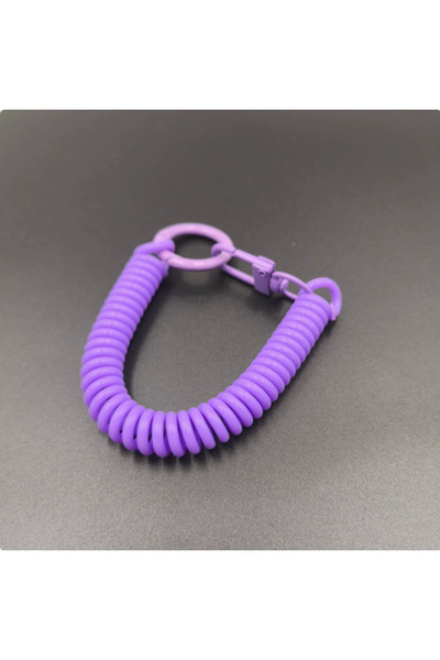 Choice Purple IFYOUOO Candy Color Plastic Retractable Spring Keychain with An...