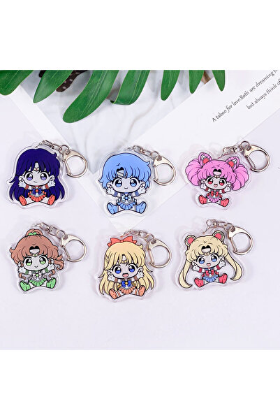 Choice 5 cm 7 1/6PCS Anime Characters Sailor Moon Acrylic Car Keychain Access...